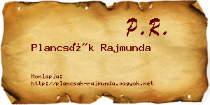 Plancsák Rajmunda névjegykártya